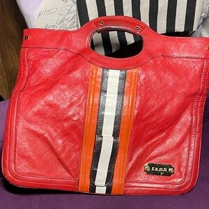 Sale 🔥 L.A.M.B. Gwen Stefani Red Leather Tote Bag. Vintage